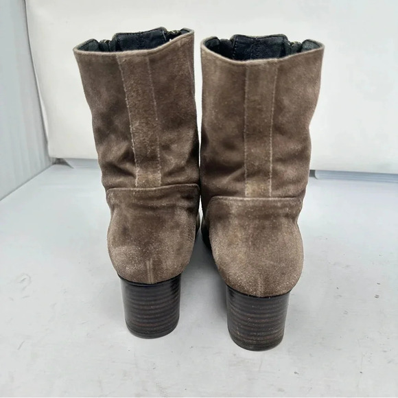 Homers Taupe Suede Leather Double Zip Booties  US‎ 7 1/2 EU 37 1/2 Spain Artisan - Picture 9 of 16